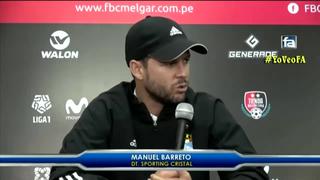 Manuel Barreto se pronució sobre su continuidad en Cristal tras nueva derrota