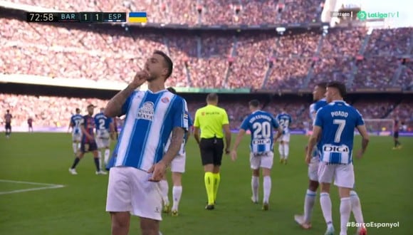 Joselu fue el autor del gol del 1-1 del partido entre Barcelona vs. Espanyol