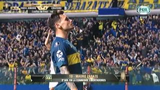 Tres dedos y a festejar: Zárate puso el 1-0 en La Bombonera ante Cruzeiro por la Libertadores [VIDEO]