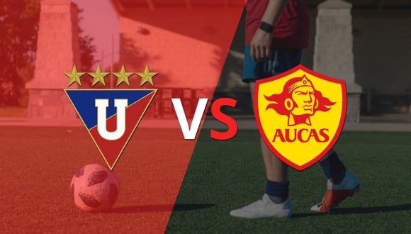 Termina el primer tiempo con una victoria para Aucas vs Liga de Quito por 2-1