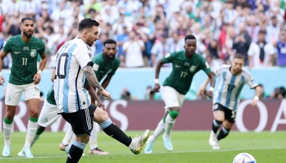 Lionel Messi marcó el gol del 1-0 de Argentina vs. Arabia Saudita por el Mundial Qatar 2022. (Foto: EFE)