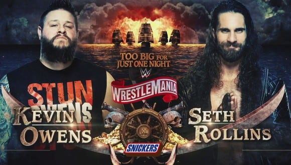 Póster oficial de la lucha entre Kevin Owens y Seth Rollins. (Foto: WWE)