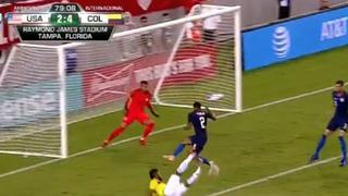 Exquisita definición: golazo de 'tijera' de Miguel Borja tras pase de James Rodríguez para Colombia