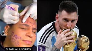 Hincha argentino se tatuó el nombre de Lionel Messi ¡en la cara!
