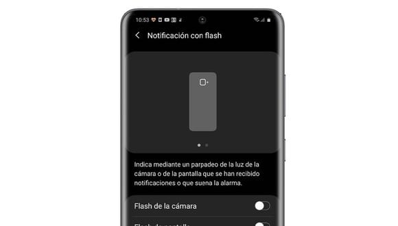 ¿Cómo usar el flash de Samsung como LED de notificaciones?