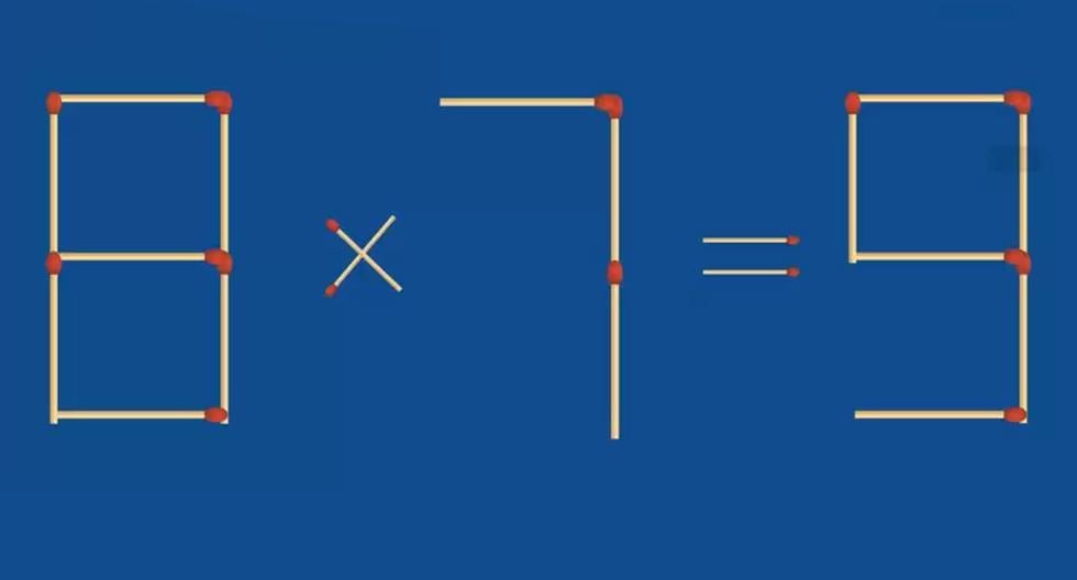 Wyzwanie matematyczne: Rozwiąż równanie 8×7=9, usuwając dwa patyki |  Meksyk
