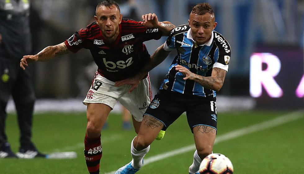 Gremio y Flamengo empataron 1 a 1 en Porto Alegre por la 'semi' de ida de Copa Libertadores. (Getty Images)