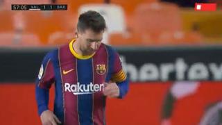 Lo celebra así Leo: Lionel Messi firmó el gol del 1-1 en Barcelona vs. Valencia [VIDEO]