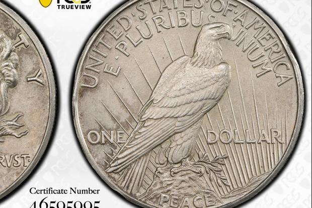 La cara inferior de la moneda de un dólar de 1922 (Foto: PCGS)
