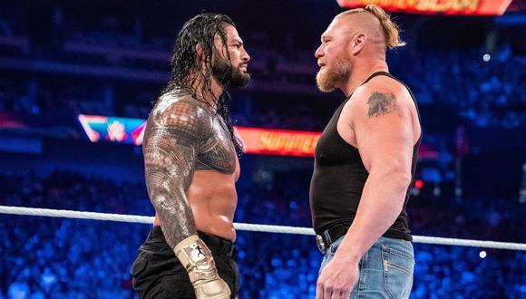 Roman Reigns y Brock Lesnar se enfrentarán en la segunda noche de WrestleMania 38. Foto: WWE.