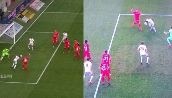 Thomas Müller marcó para el Bayern, pero el VAR anuló su gol por estar aparentemente adelantado. (Foto: Captura)