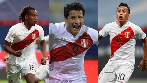 Carrillo, Lapadula y Cueva, el trio ofensivo que promete para el repechaje a Qatar 2022. (Foto: Agencias / GEC / Collage)