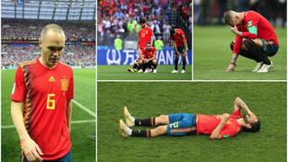 Se va la 'Roja', se va Iniesta: los rostros de lamento tras la eliminación de España del Mundial