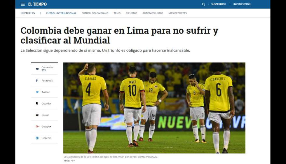 Perú se medirá contra Colombia este martes. (Captura: Internet)