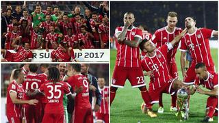 El primero de la temporada: las postales del festejo de Bayern Munich tras título de Supercopa