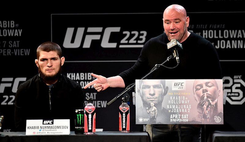 Dana White defendió de las críticas a Khabib: “Que se haya quedado atrapado en Rusia no fue culpa suya, ni de nadie”. (Getty Images)