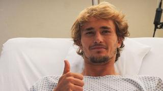 Zverev tras su operación: “¡Haré todo lo posible para volver más fuerte”