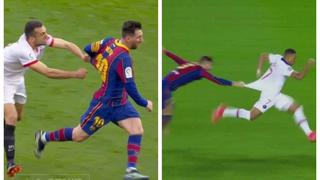 La comparación Messi y Mbappé: el jalón de camiseta al ‘10′ que hizo recordar al de Piqué contra el francés 