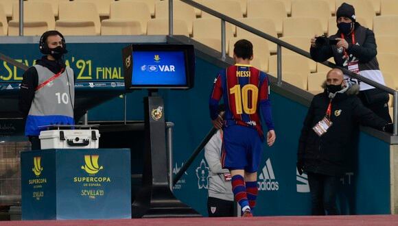 Lionel Messi fue expulsado luego de golpear en el rostro a Villalibre. (Foto: AFP)