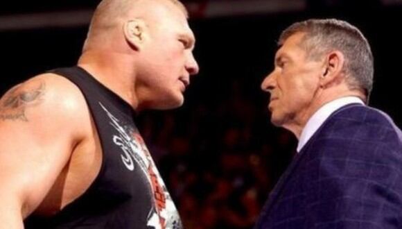 Brock Lesnar y Vince McMahon frente a frente. (Foto: WWE)