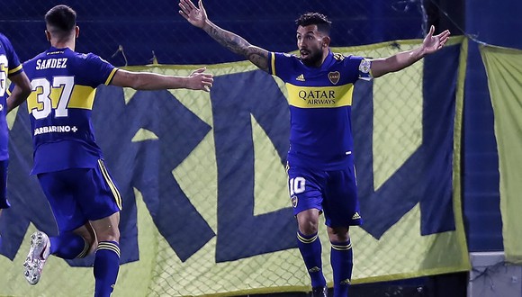 Carlos Tévez marcó el primer gol de Boca Juniors ante Santos. (Foto: Conmebol)