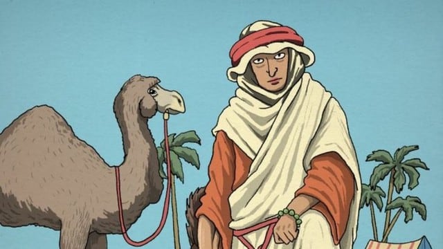 Ubica la cabeza de caballo escondida en el viral del hombre y el camello. (Napsix)