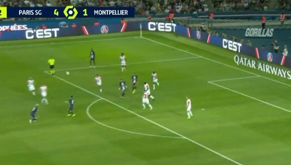 El lujo de Messi en el gol anulado de Neymar para el PSG vs. Montpellier. (Foto: captura ESPN)