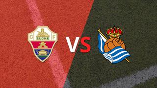 Termina el primer tiempo con una victoria para Real Sociedad vs Elche por 1-0