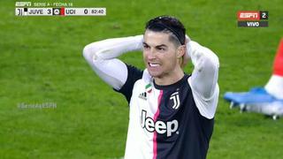 Casi se lleva el balón a casa: el remate de Cristiano Ronaldo que pegó en el palo y pudo ser su ‘hat-trick’ ante Udinese [VIDEO]