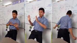 Profesor recibe a sus alumnos con divertidos pasos de baile y es viral en TikTok 