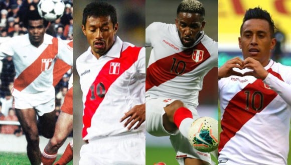 Teófilo Cubillas, Roberto Palacios, Jefferson Farfán y Christian Cueva, los 'diez' de la selección. (Foto: AFP/FPF/Getty Images)