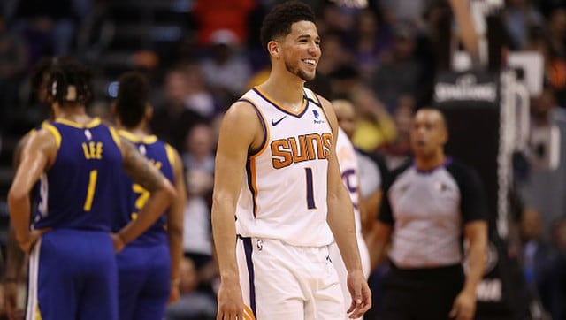 Devin Booker de Phoenix Suns para el Team LeBron. (Getty Images)