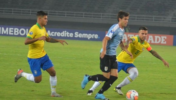 Brasil vs. Uruguay en partido por el Preolímpico Sub23. (Foto: Agencias)