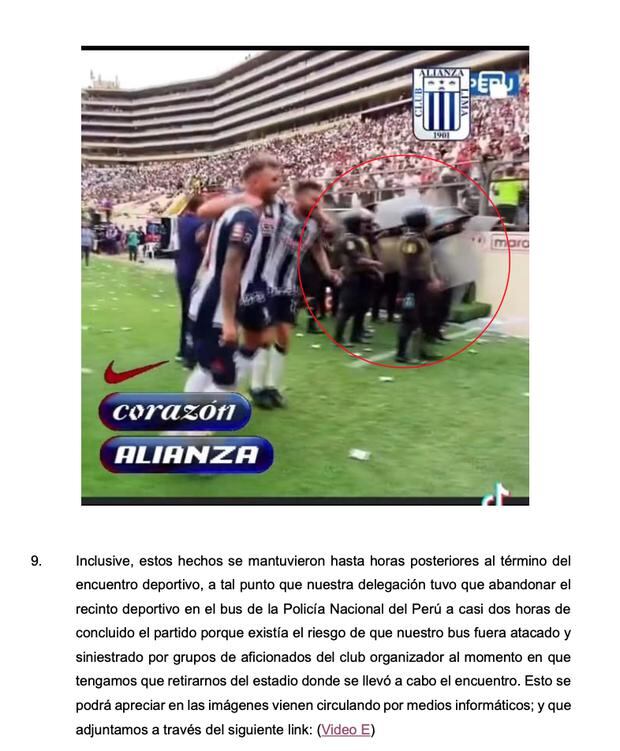 Alianza Lima denunció a Universitario de Deportes ante la CD-FPF hechos de violencia durante en clásico disputado en el estadio Monumental.