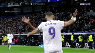 Con la sutileza de siempre: Karim Benzema puso el 3-1 del Real Madrid vs. Real Sociedad [VIDEO]