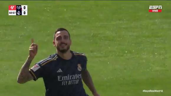 Joselu Mato fue el autor del primer gol del partido entre Real Madrid vs. Rayo Vallecano. (Video: ESPN)
