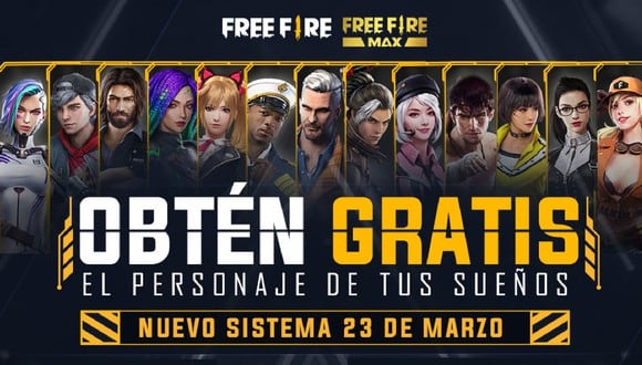 Los personajes gratis de Free Fire