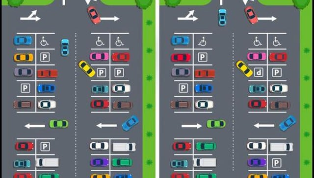 Ubica en el reto viral del estacionamiento las 10 diferencias. (Difusión)
