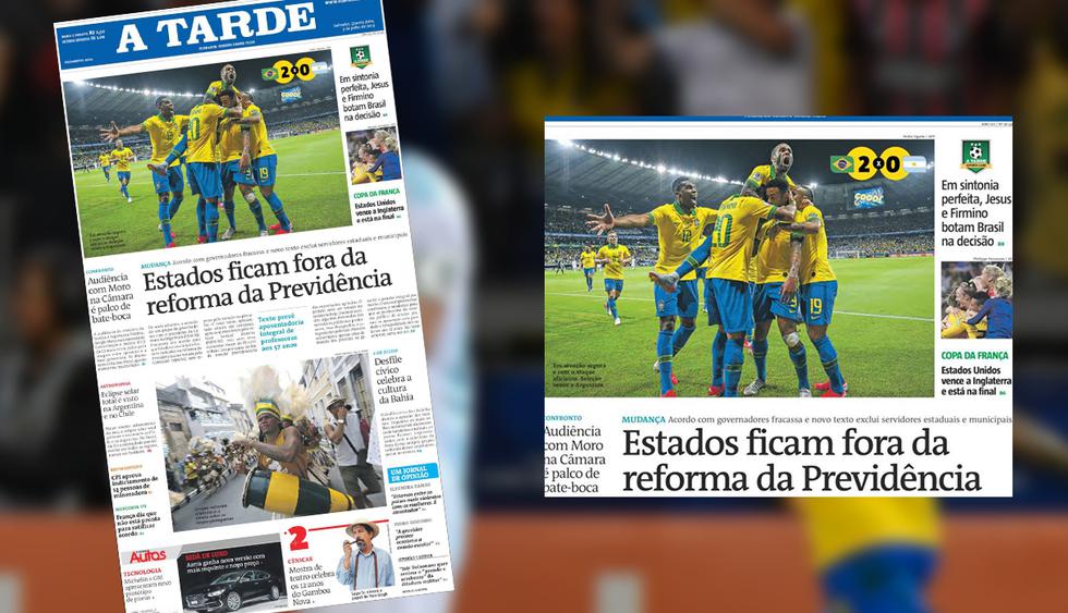 Los diarios de Argentina y Brasil amanecieron en un contraste de sentimientos: unos celebran y otros lloran.