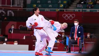 En el podio: Alexandra Grande consiguió la medalla de bronce en el Campeonato Mundial de Karate 2021