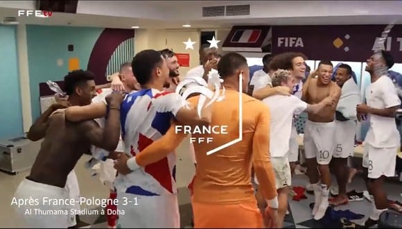 Celebración de los jugadores de Francia tras vencer a Polonia en el Mundial. (Foto: Selección de Francia)