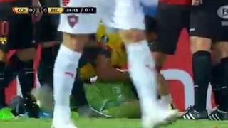 Lo sacaron en ambulancia: el impactante golpe en el rostro del arquero del Barcelona SC que lo dejó ensangrentado [VIDEO]