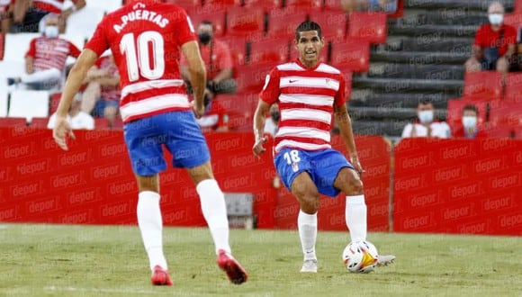 Abram marcó su primer gol con Granada ante Málaga (Foto: Francisco Neyra / GEC)