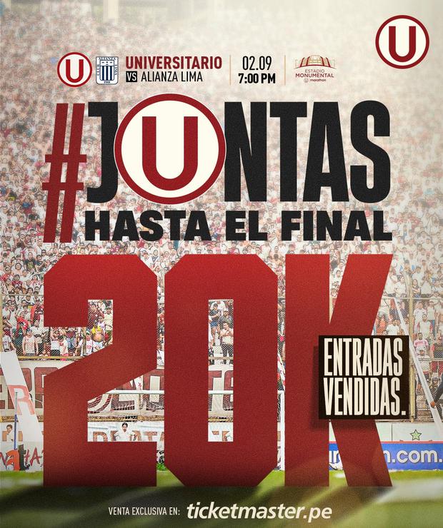 Universitario recibirá a Alianza Lima en el Monumental de Ate, este sábado. (Foto: Universitario de Deportes)