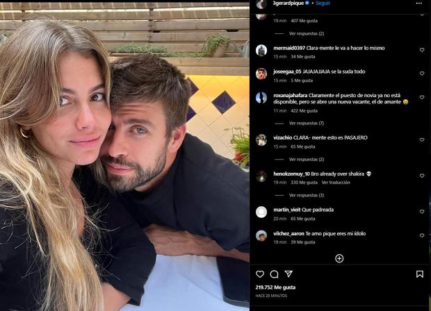 Clara Chía Martí y Gerard Piqué alborotaron las redes sociales con una foto juntos (Foto: Gerard Piqué / Instagram)