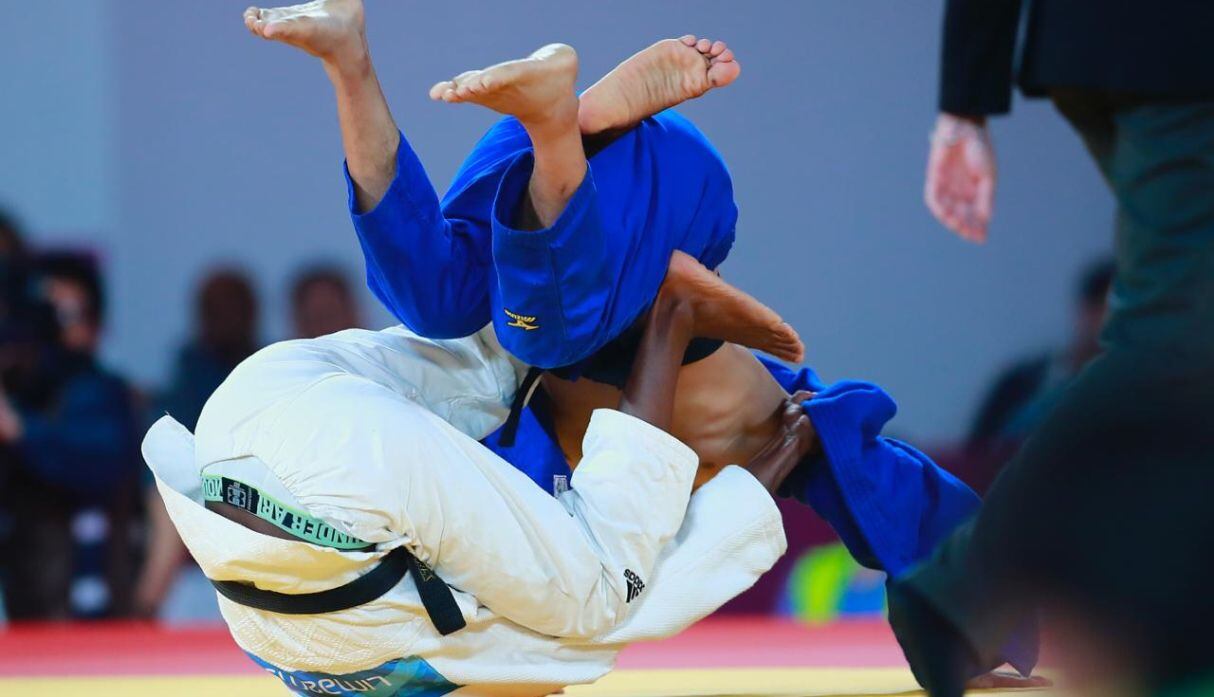 Enfrentamiento entre competidores de judo. (Foto: Daniel Apuy / Grupo El Comercio)
