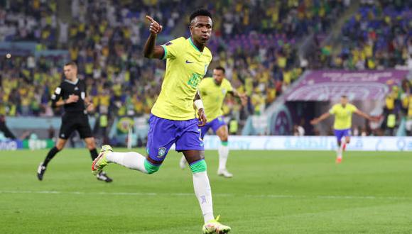 Vinicius Junior marcó el 1-0 de Brasil ante Corea del Sur por el Mundial Qatar 2022. (Foto: Getty Images)