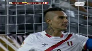 Perú vs. Ecuador: Paolo Guerrero tuvo la primera clara al minuto de juego