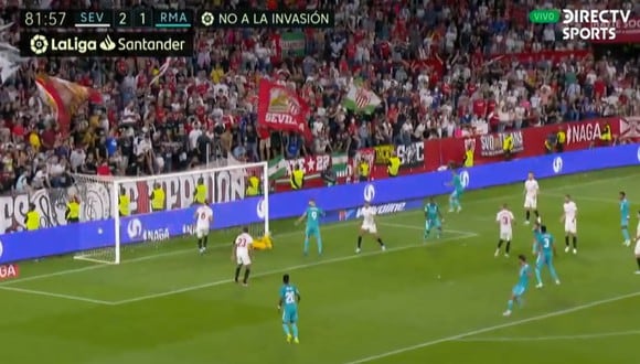 Real Madrid encontró el empate gracias al gol de Nacho. (Foto: Captura de pantalla de DirecTV Sports)