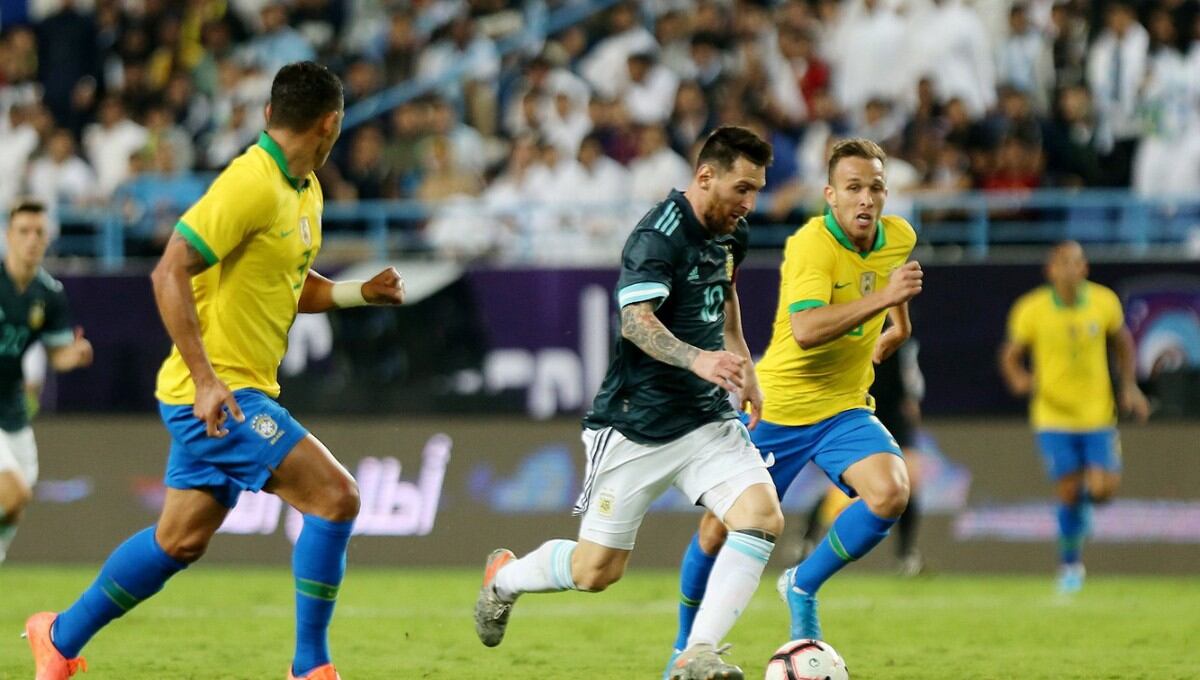 Argentina venció 1-0 a Brasil por el 'Superclásico de América’ en el King Saud University. (Getty Images)